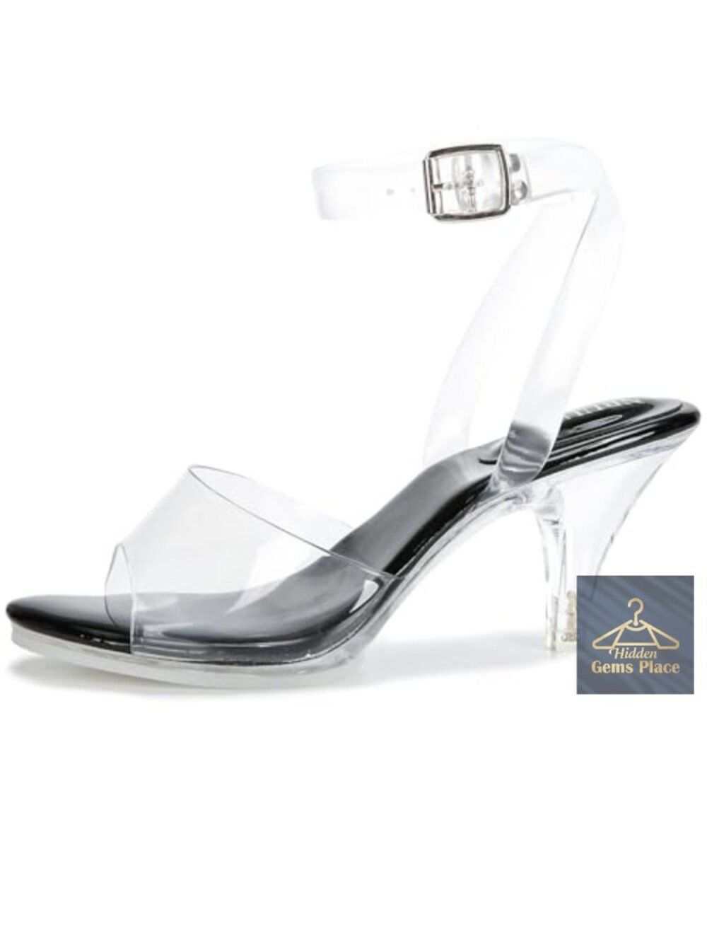 Clear Platform Strappy Heel Sandals, Ankle Strap Slingback Stiletto, Comfy